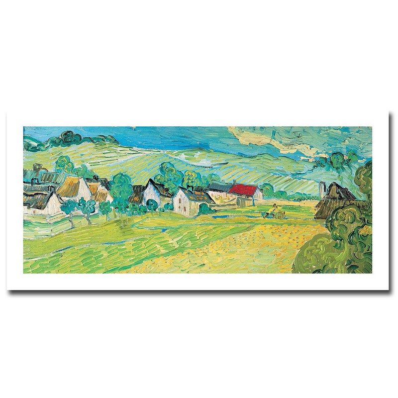Sunlit View Near Auvers by Van Gogh Gallery-Wrap Canvas Artwork (11 in x 28 in)