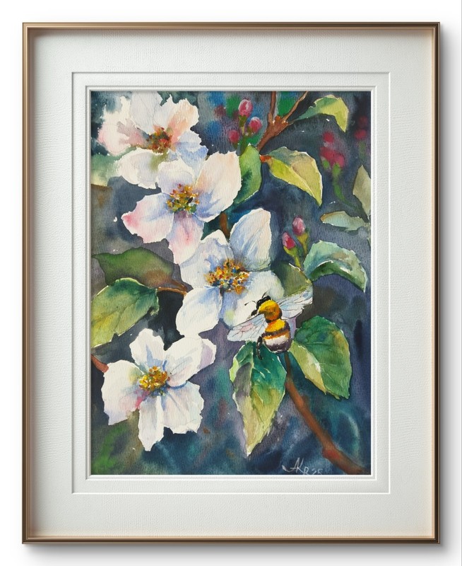 Spring flower Watercolor Painting Original Floral Art Flowers Botanical Art gallery