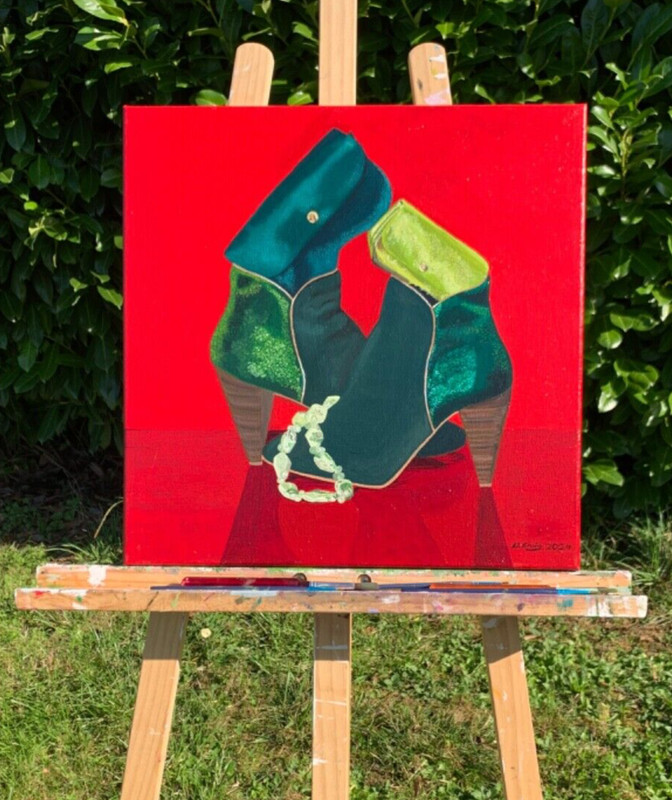 Painting Original, Still Life, Oil On Cotton Canvas, 15 11/16in x