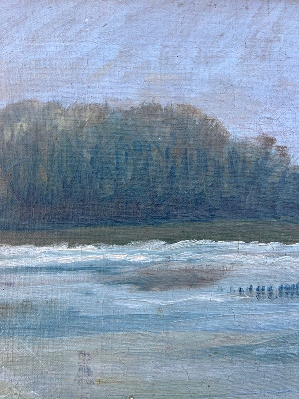 Unknown Impressionist Landscape Painting Oil On Canvas Denmark, Framed gallery