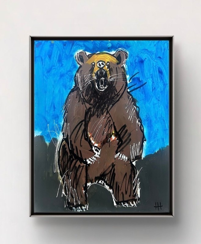 HAMMOND Original Expressionist Bear Acrylic 11×14 Canvas