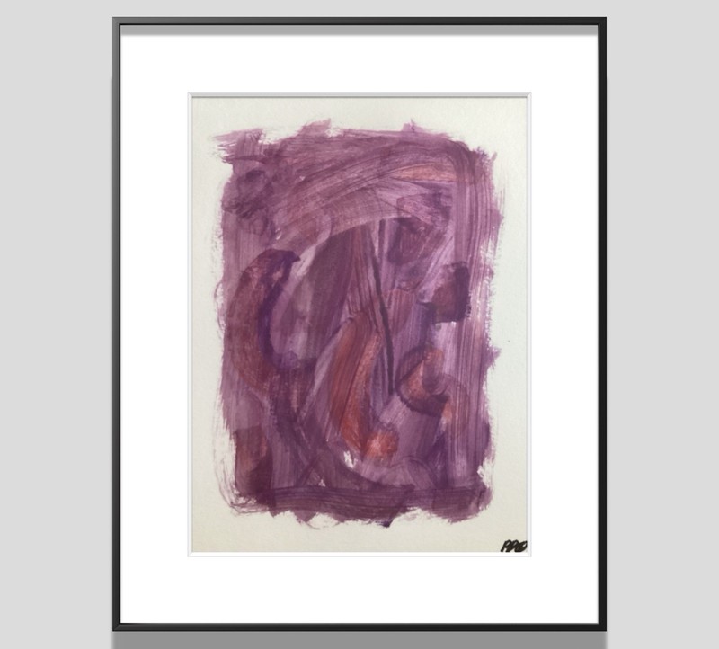 PDQ Artist Original Painting Rorschach Test Artwork Abstract Acrylic 9×12 Paper