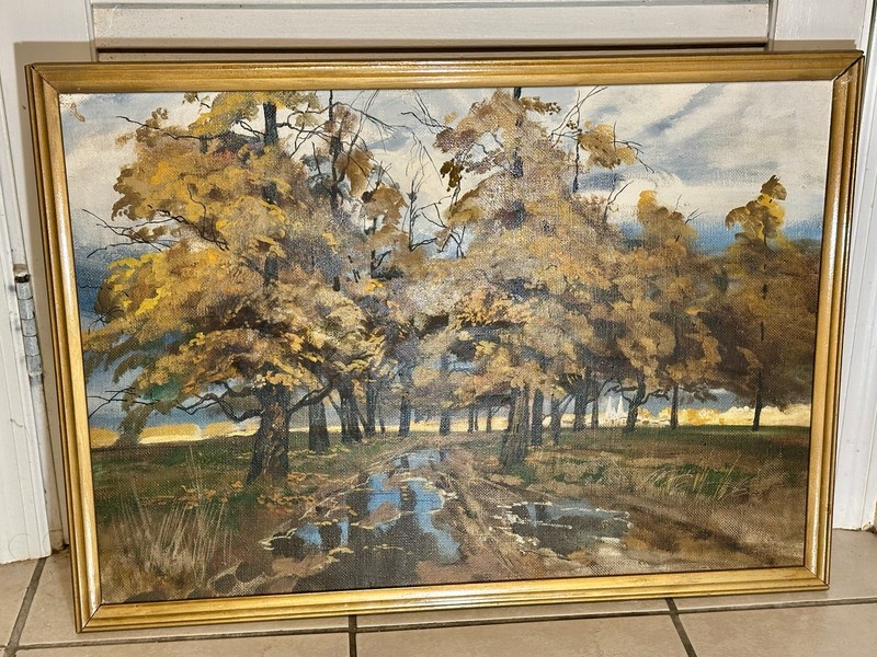 1980’s Framed LandScape Oil Painting Famous Russian/French Artist Roman Zaslonov