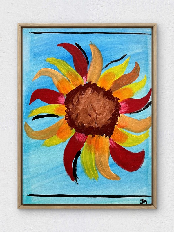 RiverRunArt Original Abstract 12×16 Botanical Acrylic Painting Canvas Flowers