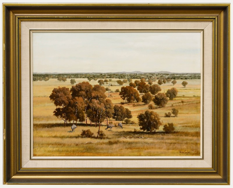 Michael Taylor – Framed Contemporary Oil, Looking Out Across the Plains