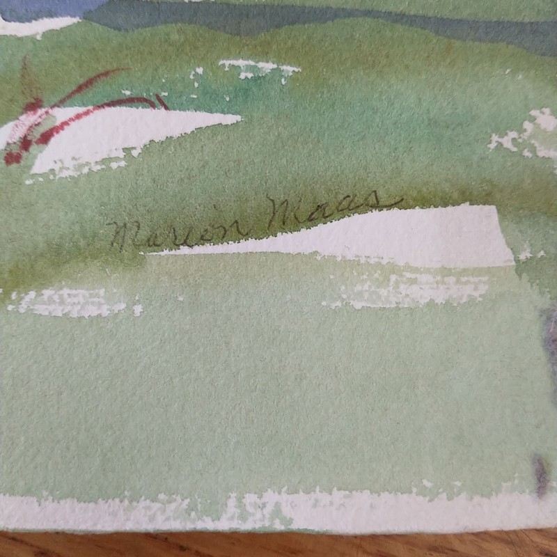 Vtg Watercolor Painting Landscape Farm Barn Pastel Wall Decor Signed 15x22" gallery