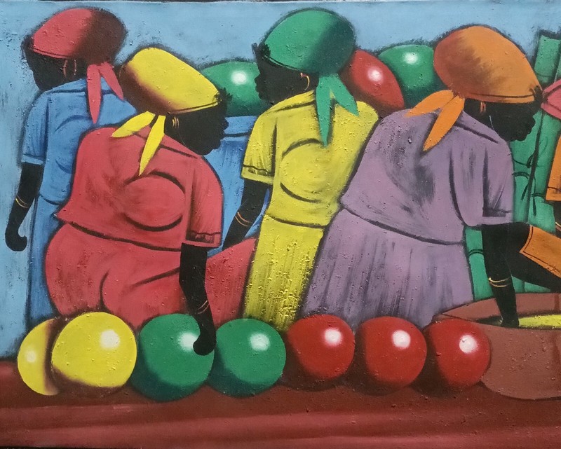 DELICA «CLASSIC MARKET PLACE SCENE» ORIGINAL OIL PAINTING ON CANVAS (OOAK)