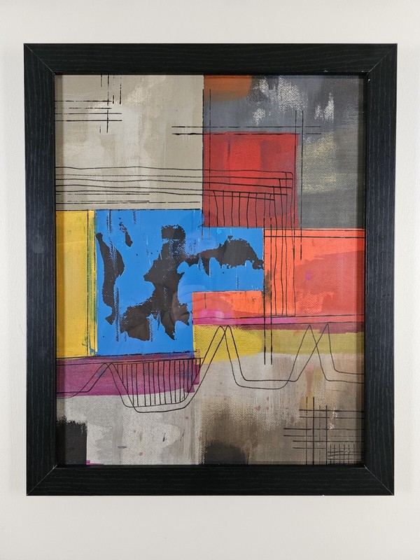 Original Signed Jon Porter Painting 22×18 Framed Modern Abstract Art 2023