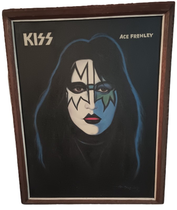 Ace Frehely portrait hand painted on canvas by (Absalon) Abe Marticio