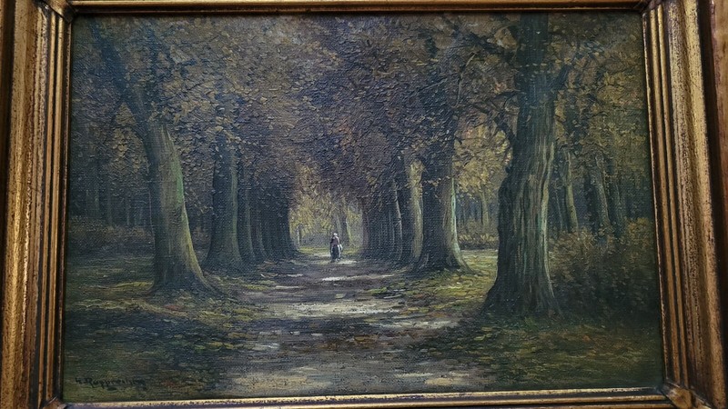 WILHELM RUPPRECHT (German, 1886-1963) OIL ON CANVAS PAINTING, Walk in deep Woods gallery