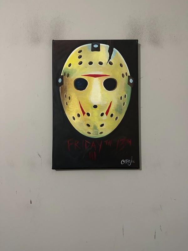 Jason Mask Friday The 13th Movie 12″ x 18″ Pop Art Painting Chris Cargill