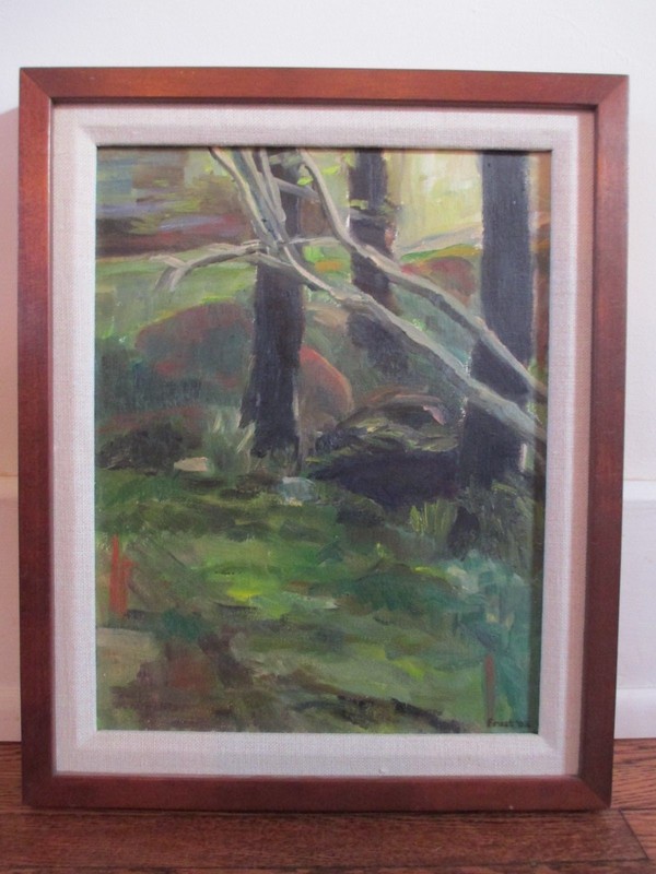 Edward H. Frost Original Signed, Titled Oil/Linen Landscape 1982 «The Glade»