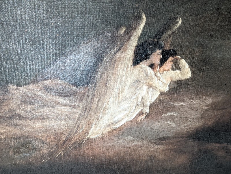 Antique Painting After John Knighton Thompson's First Easter Dawn Angels gallery