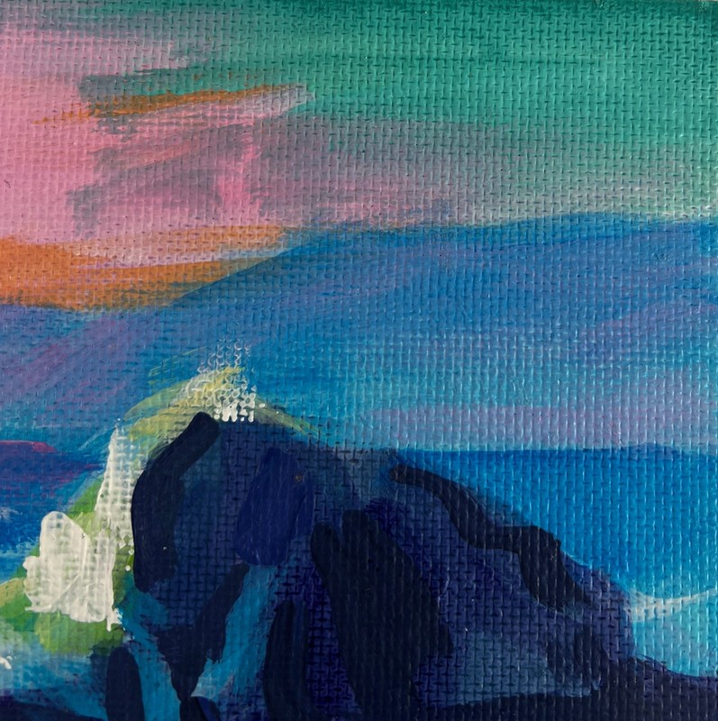 Acrylic Painting Tenderness Of Pink Sunset M. Patskan Unframed Original nAAA4838 gallery