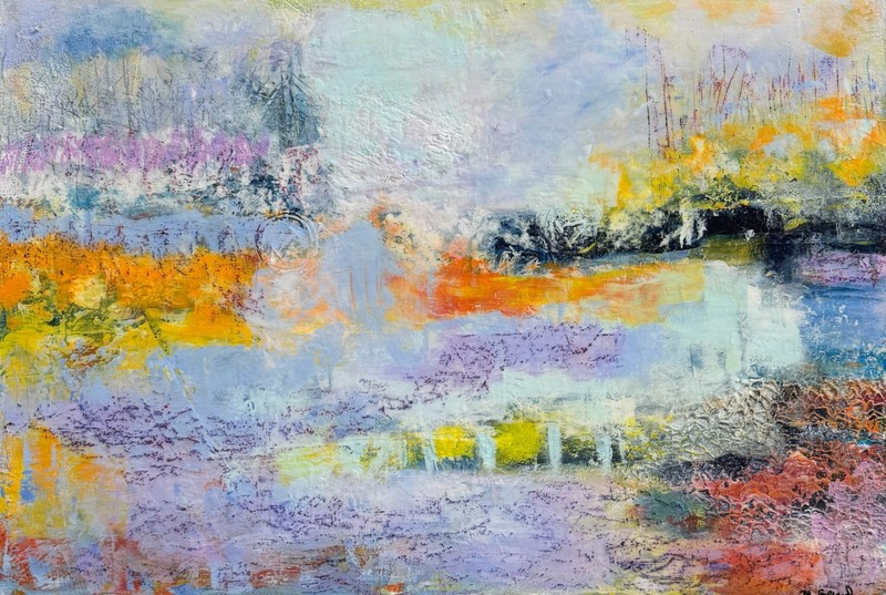 GERARD 24X36 IN FRAMED-Abstract Expressionist Original Painting Ready to Hang