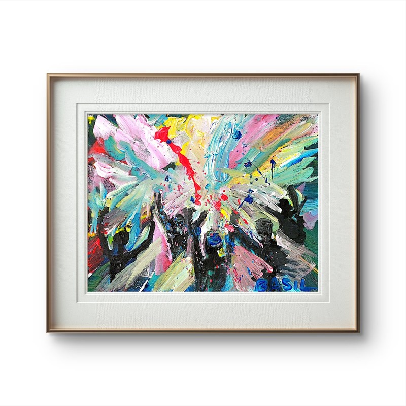 Holi On Canvas Colorful Neo Expressionist Original Wall Art