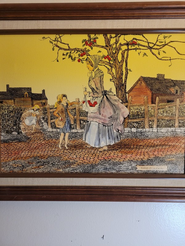 Vintage Signed Picture Framed 20"×16" gallery