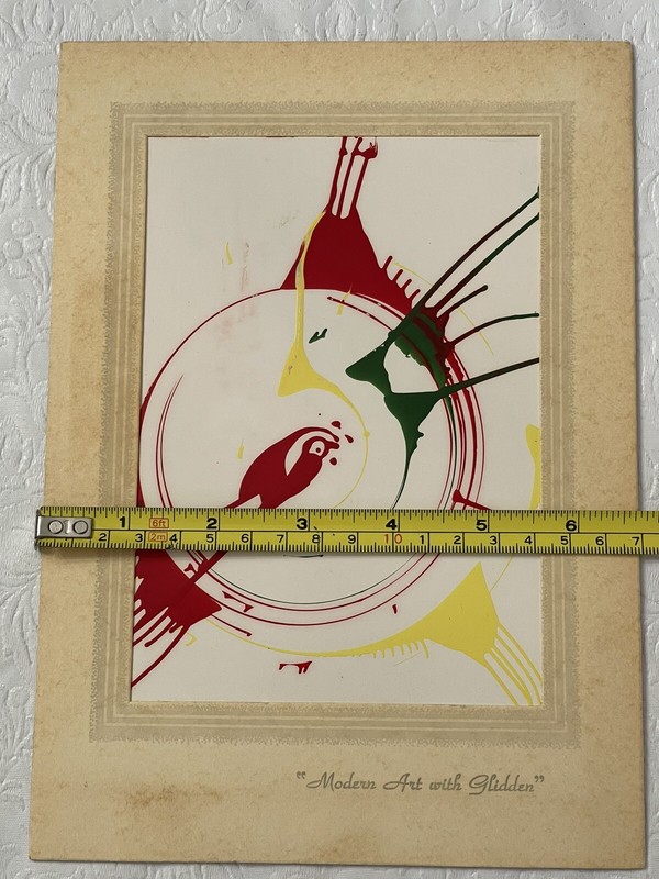 Abstract Original Acrylic Painting Psychedelic Spin Modern Art With Glidden Vtg gallery
