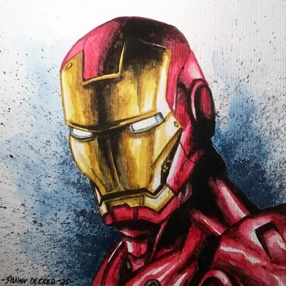 Iron Man hand-painted original watercolor – or order your own custom creation!