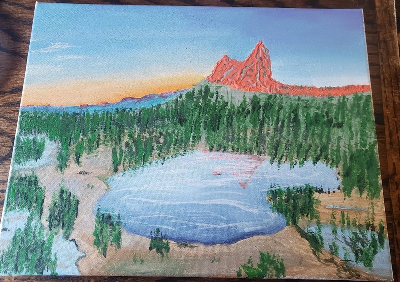 Hand Painted Acrylic "Desert Oasis"