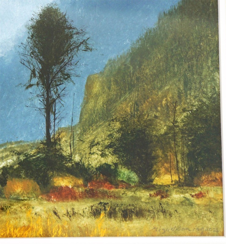 VALLEY SENTINEL Original Watercolor by Miguel Dominguez Signed and Framed 14x18 gallery