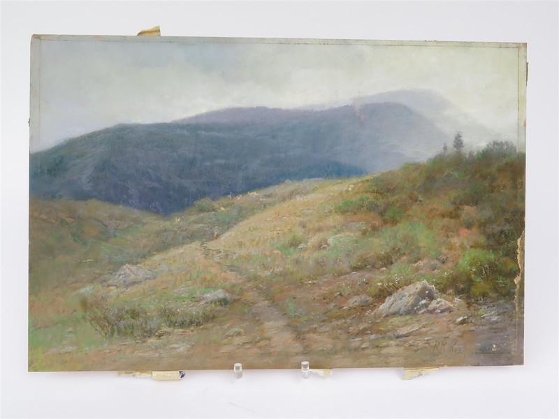 Original Paul R. Koehler Landscape Pastel on Board Foothills, Unframed 12″ x 18″