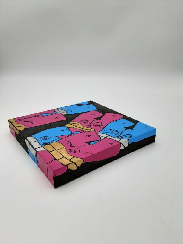 Hand Painted original Graffiti CAT On canvas by NYC street artist PUKE gallery