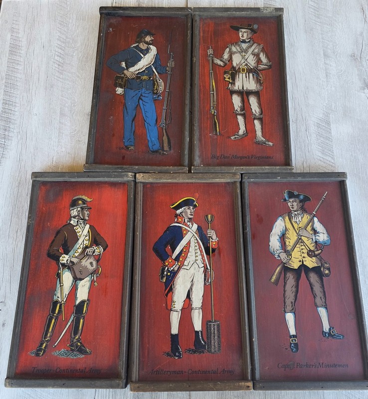 Vintage Yorkraft Revolutionary War Soldier Wall Plaques (5) Americana Colonial