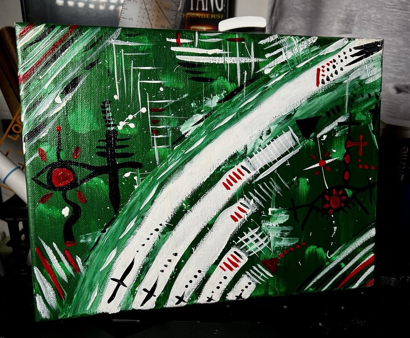 12×9 Abstract Piece – Original 1 Of 1 – Acrylic/Stretch Canvas/Gloss Varnish