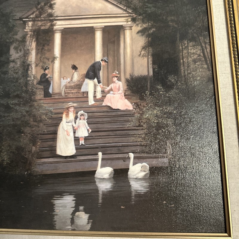 Feeding the Swans Painting by Edith Hayllar created in 1889 Original Replica gallery