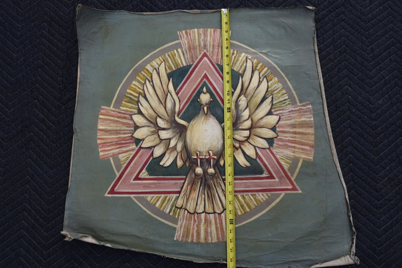 + Older Church Painting on Canvas, The Holy Spirit, 28" x 29" (DD19) chalice co. gallery