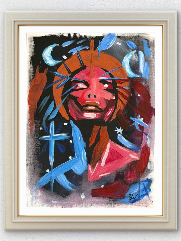 Original Expressionist 12×16 Painting Signed Paper Wall Art Canvas Divine Awe
