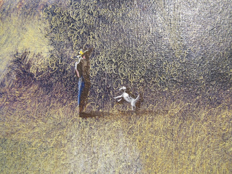 Donald A. Gibbs Oil on Canvas Boy with Dog Painting 16"x20" (21"x 25" framed) gallery