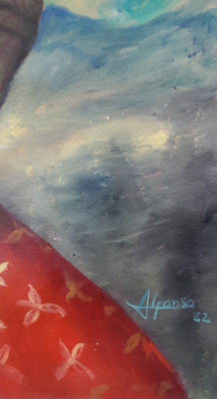 Oil on canvas Enrique alfonso cuban art 35.4 x27.5" T:introspeccion... 2022 gallery