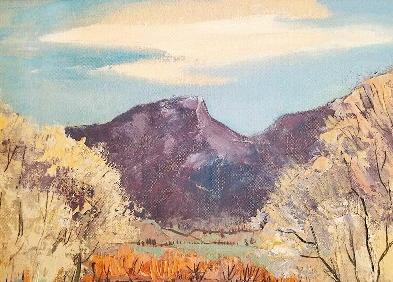 Louie Ewing Rare Original Oil Painting Rio Grande Canyon Taos New Mexico 22x28 gallery