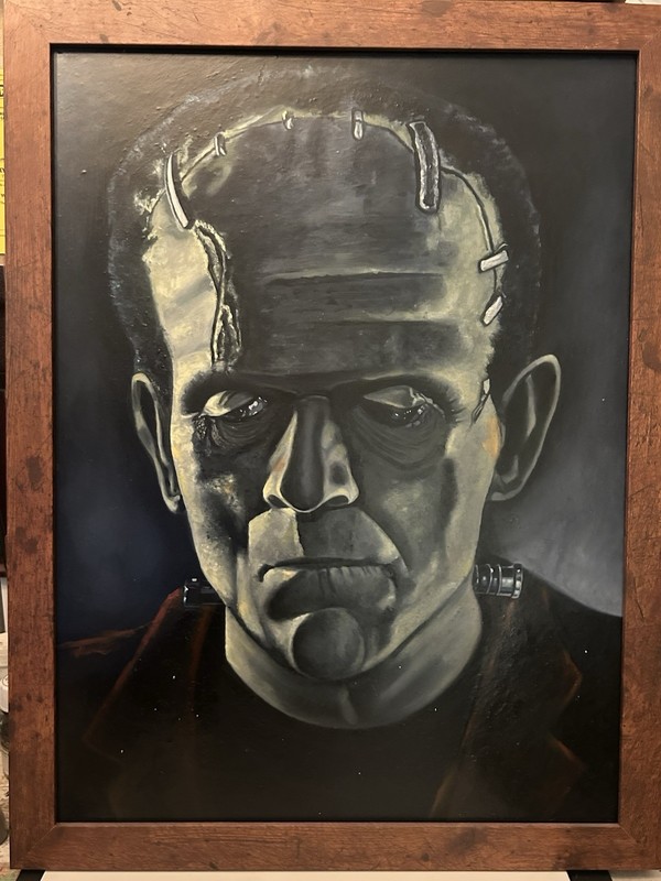 Frankenstein’s Monster Realism Custom 18×24” Portrait Oil Painting Framed