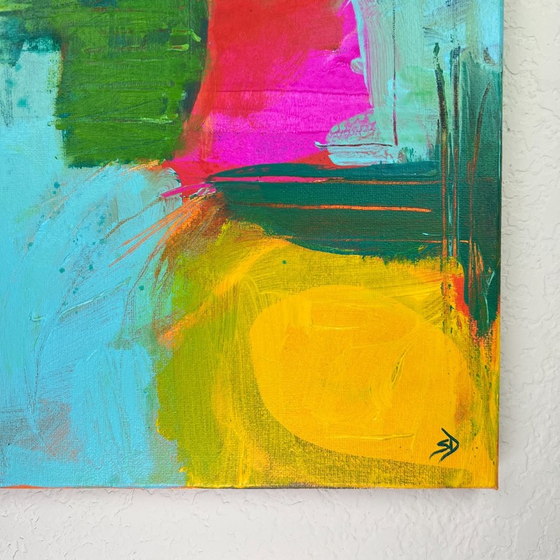 Original Abstract Expressionist Painting 12x16 Bold Brushwork Acrylic on Canvas gallery