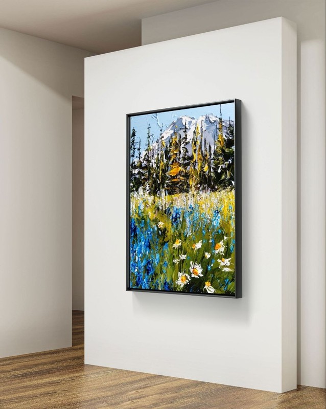 Original Oil Painting on Canvas Mount Rainier Art Large Mountain Landscape OOAK gallery