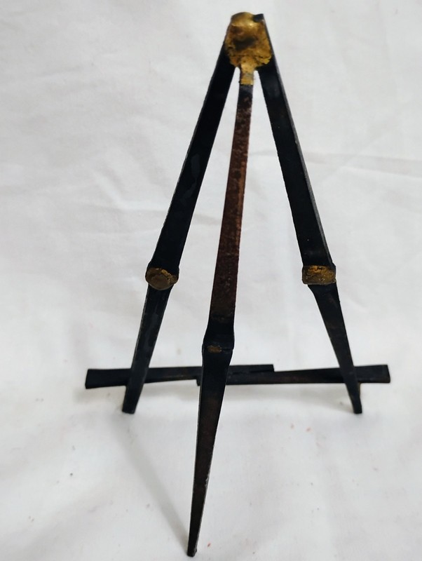 "Monument Valley" Sand Painting SIGNED & by Wilson Price Sr. w/ Vtg Steel Easel gallery