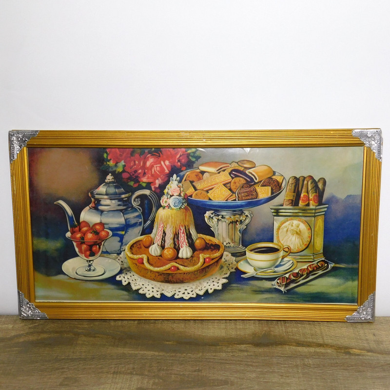 Vtg 1950s Angel Aleman Murcia Espana Lamina No 13004 Serie XIII Still Life 21×11