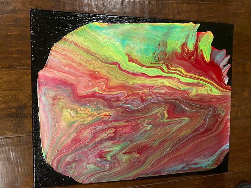 Universe Original Painting Art By Aaron Goodwin 1/1 Canvas Size 16×12 Lime Green