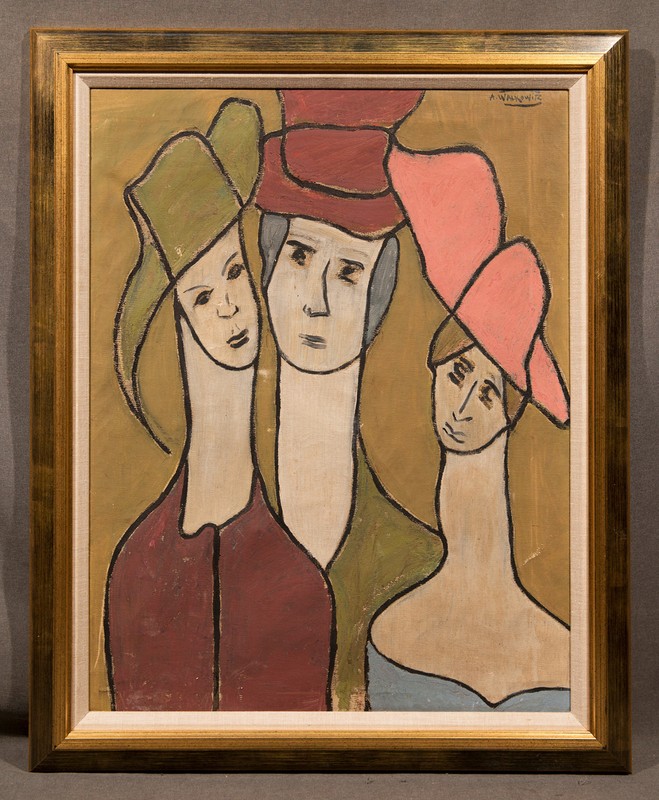 Early 20th Cen Oil Painting "Ladies" signed Abraham Walkowitz (RUSSIAN/AMERICAN)