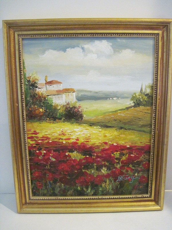L.R TANG Landscape Oil Framed 15 1/2″x 19″ Ready To Hang
