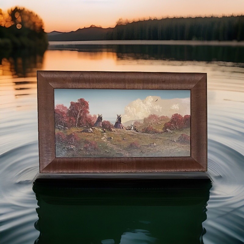 Heinie Hartwig 12 X 24 Western Oil Painting on Board. Tittle: “Hazy Day”