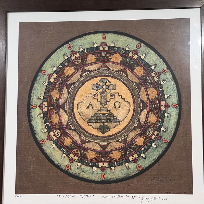 RARE 1973 Autographed 2013 FERNANDO LLORT Print Art 3/20 Large 26” RELIGIOUS