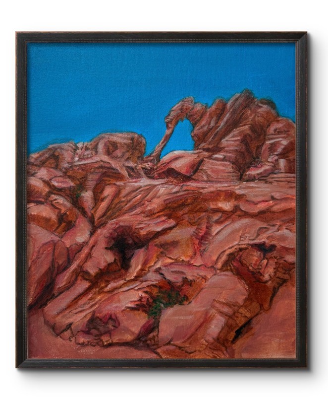 VALLEY OF FIRE 14×11 ORIGINAL MODERN ART LANDSCAPE STATE PARKS INTERIOR DESIGN