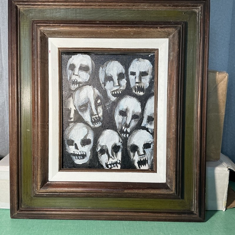 Jack Larson “The Zombie Painter” 8×10 Acrylic On Canvas Zombie Study – 3