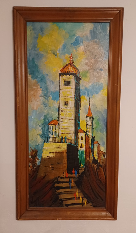 Cortes Matas impasto oil on canvas board nice vintage original signed