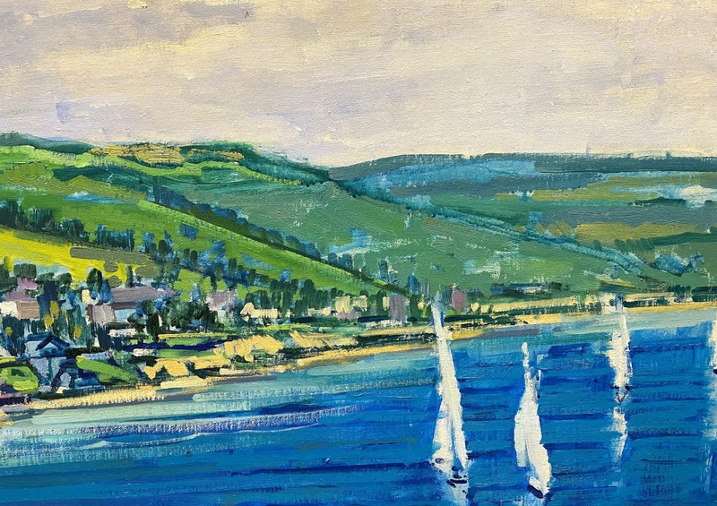 Vincent Farrell Large Coastal Landscape Oil Painting of Laguna Beach CA gallery