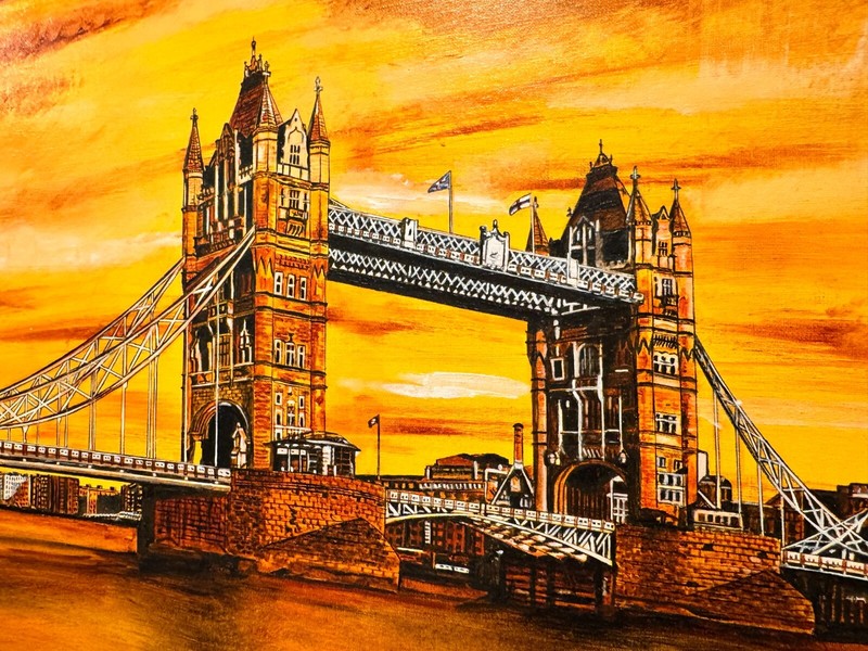 Framed & Signed Oil on Canvas - "Tower Bridge" by Catherine Colosimo (2020) gallery